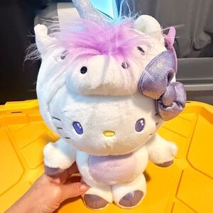 Hello Kitty White and Purple Stuffed Animal Unicorn
